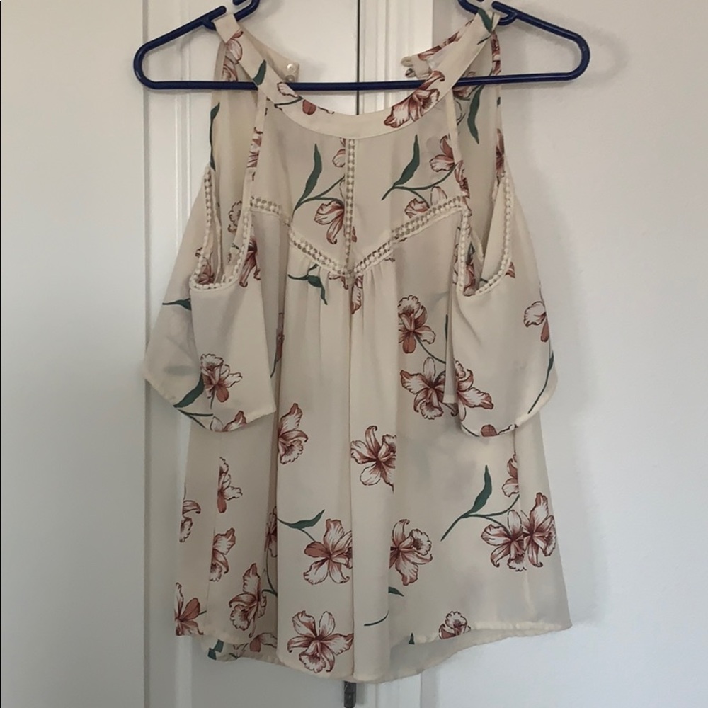 Cream/Beige Off/Open Shoulder with floral